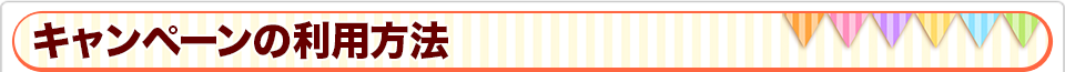 キャンペーン利用方法