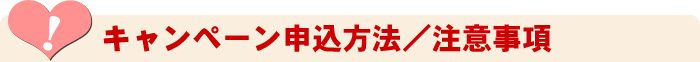 キャンペーンの応募方法