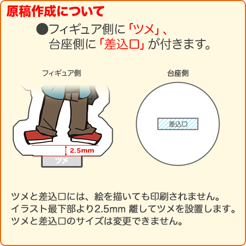 原稿作成・ツメと差込穴について