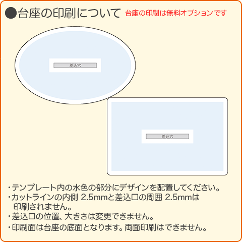 原稿作成・台座の印刷について