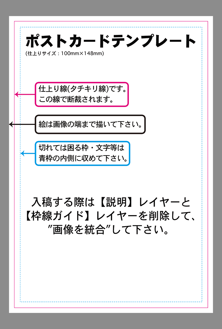 ポストカードの原稿サイズ