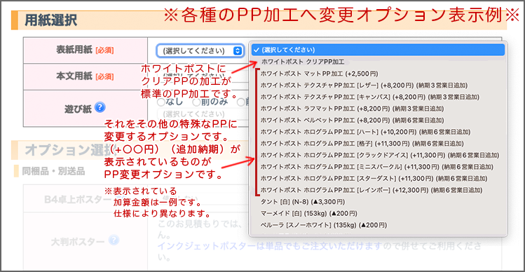 PP加工加工変更 選択イメージ